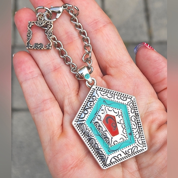 Anthropologie Double Frame Enamel & SS Marcasite Ornament - Picture 2 of 7